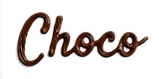 Chocolate decoration text effect.