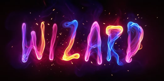 A spellbinding AI text effect of ethereal streams of neon light wrapping the text.