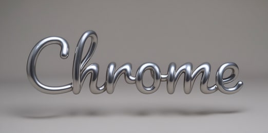 Chrome 3D text effect.