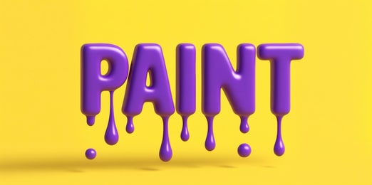 3D text with paint flowing down.