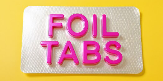 Pills pack typography.