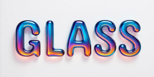 Liquid glass text effect.