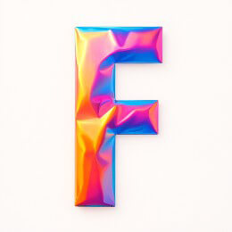 Holographic foil text effect.