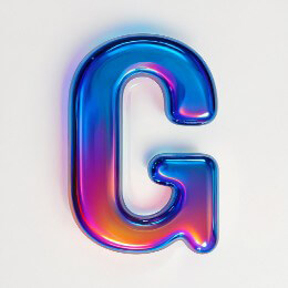 Colorful glass text effect.