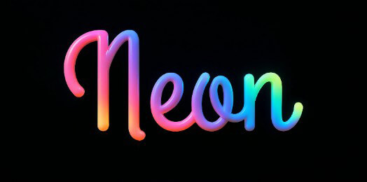 Gradient neon text effect.