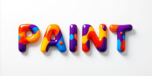 Glossy paint 3D text effect.