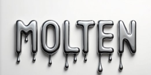 Liquid chrome text effect.