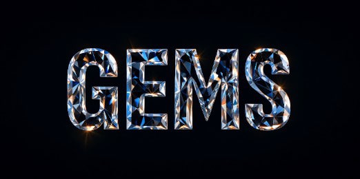 Shining crystals typography.