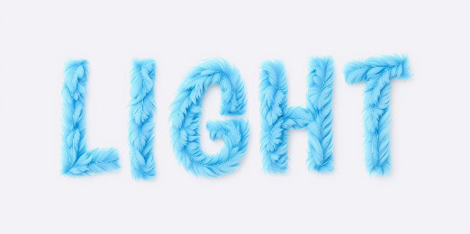 Airy feather typography.
