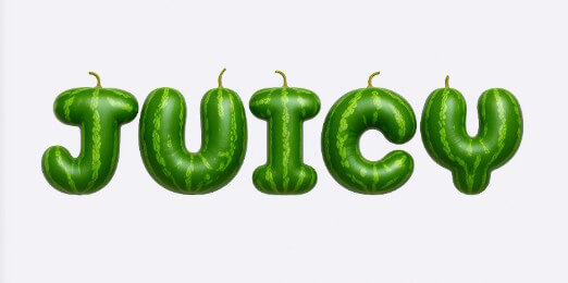 Green watermelon typography.