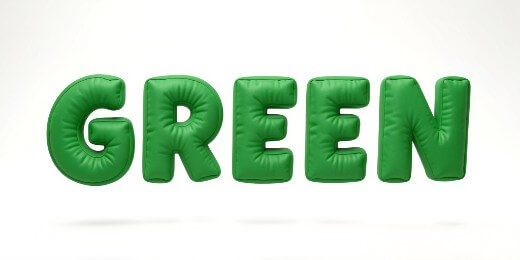 Green pillow lettering.