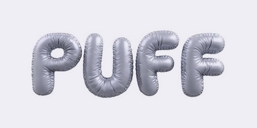 Comfy pillow text effect.