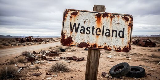 Rusted road typography effect with pealed off paint.