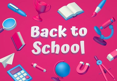 Academic 3D typography graphics.