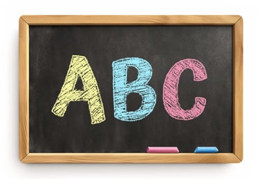 Chalk alphabet typography.