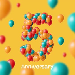 Bright balloons numeric typography.