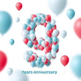 Balloons typography for anniversaries.