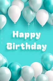 3D text birthday card.