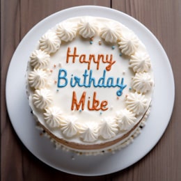 On a cake typography graphics.