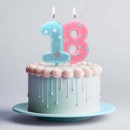 3D text and effects for numeric candles on a cake.