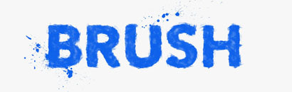 Blue brush text effect.