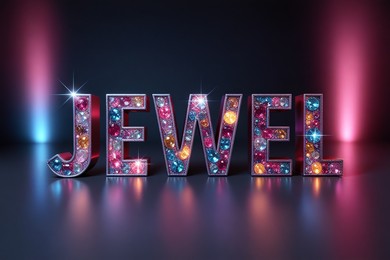 Gemstone jewelry text effect.