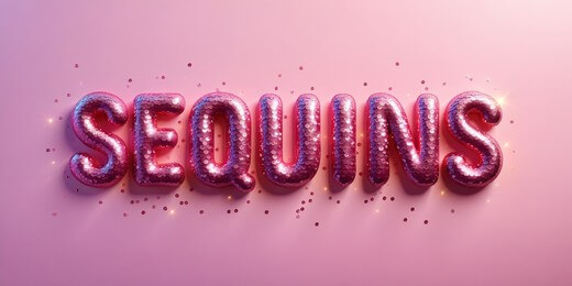 Typography covered with shining sequins.
