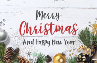 Christmas and New Year postcard