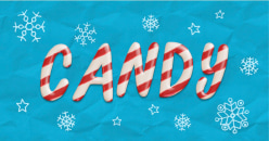 New Year candy typography