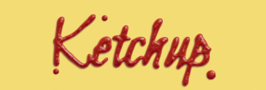 Realistic ketchup typography