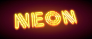 Neon light lettering