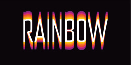 Rainbow text outline