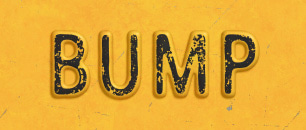 Bump text effect and concave lettering