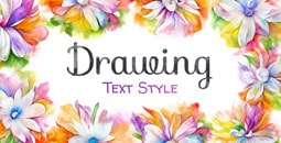 Drawing watercolor text style for a greeting card.