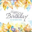 Bright watercolor birthday card.