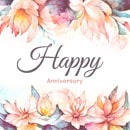 Typography and watercolor flowers greeting card.