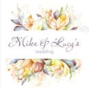 Watercolor wedding invitation card.