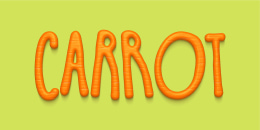 Carrot 3D texture text