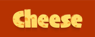 Cheese 3D text design