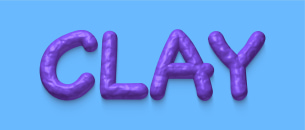 Clay 3D typography