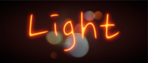 Neon light typography