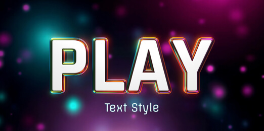 3D typography with chrome edges.