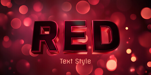 Red gold 3D typography.