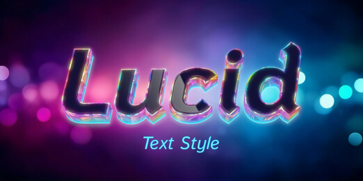 Transparent 3D text with black front.