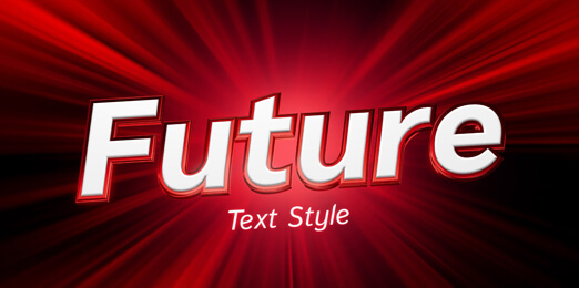 White 3D text with red edging.