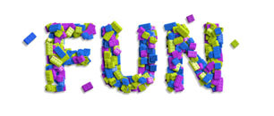 Fun Lego typography graphics.