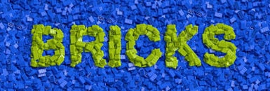 Lego bricks text design.
