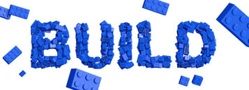 Spread on Lego bricks typography.