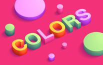 Colored 3D text and graphics.