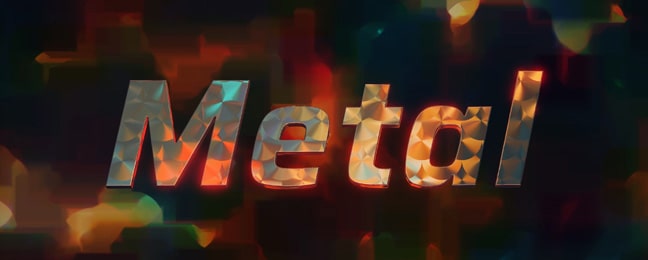 Brushed metal 3D typography.